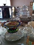cake plates and other glassware