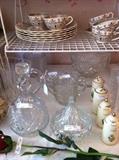 large selection of glassware