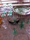 large selection of glassware