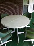mid-century modern patio table & chairs