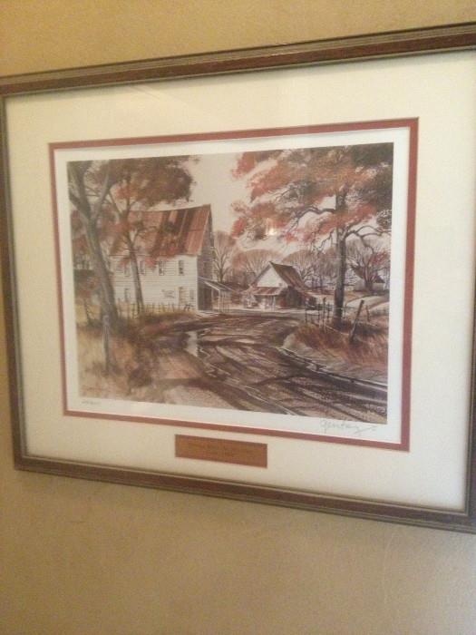                A.C. Gentry framed art (Noonday Store")