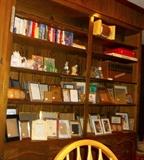 Be sure to see O.J. signature collector football on top shelf!   Two lower shelves full of extra-nice frames ... like new!