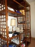 Rattan bookcase/entertainment center....lots of storage/display space!