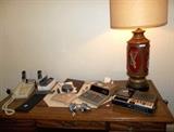 Take a closer look!  2-line telephone, calculator, answering machine, nice accent lamp.