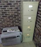 NICE 4 drawer standard size filing cabinet and Good buy on window A/C (110v) with remote...will comfortably cool approx.  20' x 20' area!  Great prices!