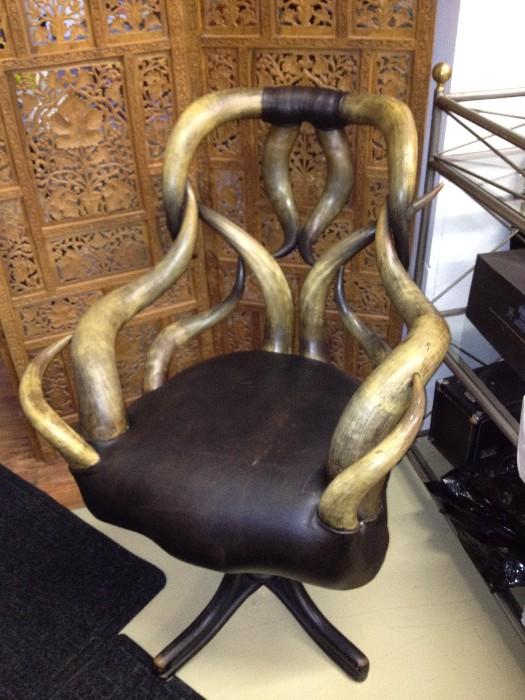 Water Buffalo Horn Chair