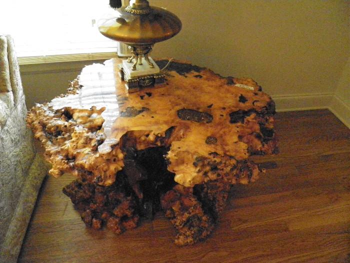 OLD GROWTH REDWOOD BURL TABLES
