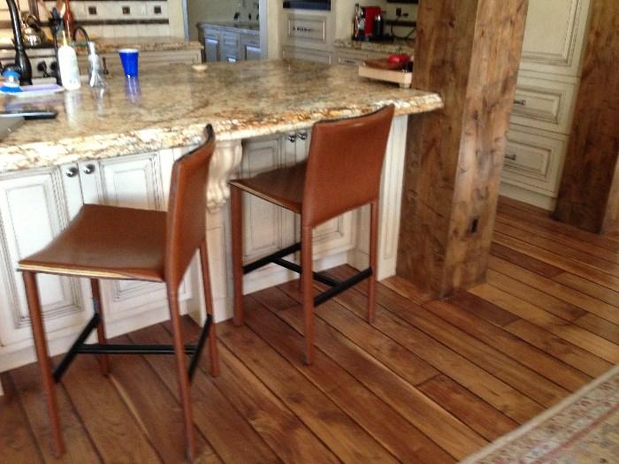 Leather bar stools