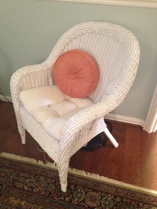 Wicker Chair with matching side table