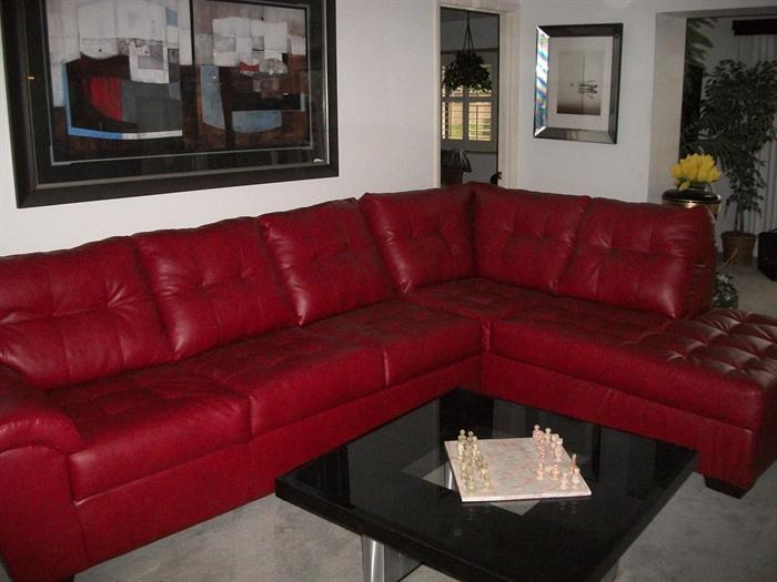 2 SECTION LEATHER SOFA