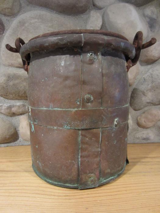 Antique Copper well or mining bucket
