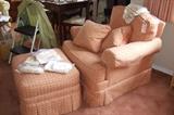 overstuffed chair and ottoman $85