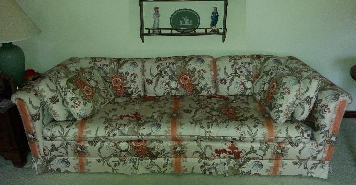 Heirloom sofa, Lefton china, Wedgewood plaque