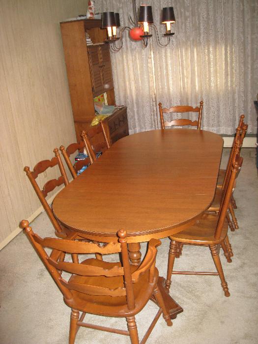 Tell City dining room table with 8 chairs