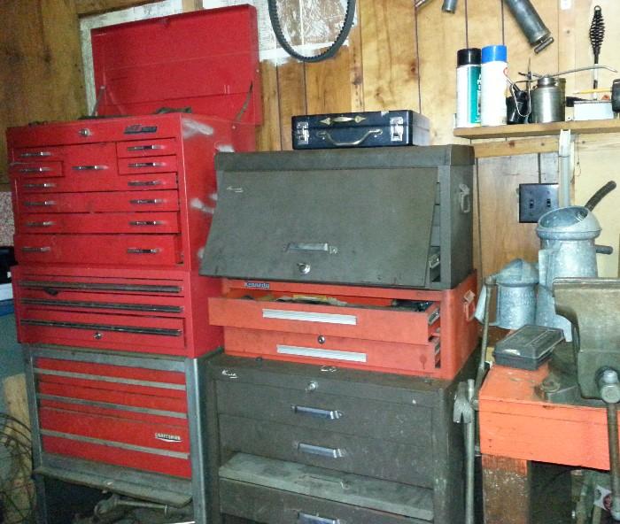 Tool boxes full of tools