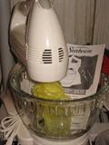 Vintage Sunbeam mixer with original heavy glass mixing bowl