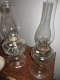 Vintage hurricane/oil lamps