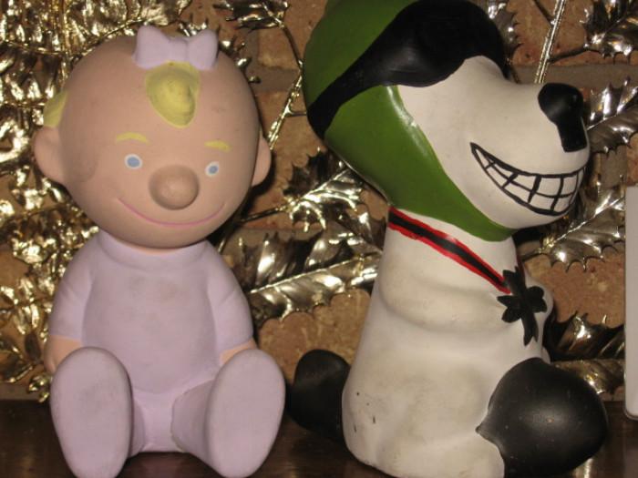 vintage Snoopy ceramic collection: red Baron and baby