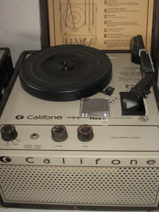 one of two Califone turntables with speakers. Great shape, both work, with extra needles
