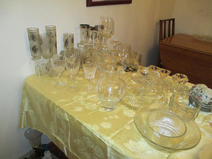 Assorted stemware and bar ware glasses