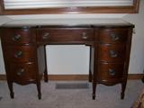 Antique Desk with cut glass top