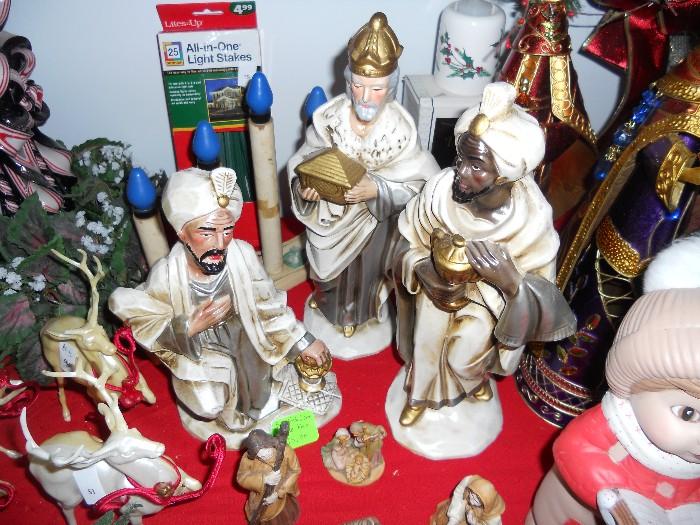 Set of 3 Wisemen figures--very nice--approx. 8" to 10" tall