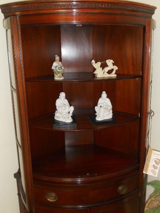 Mahogany Curved Front Corner Cabinet by Drexel