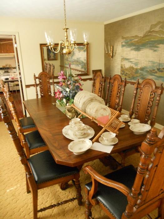 Solid Spanish Style Dining Room Table and Chairs