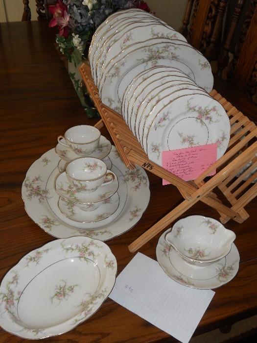 Set of Haviland China "Rosalinde" Pattern with serving pieces