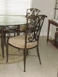 Wrought Iron and Glass Kitchen table and chairs
