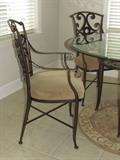 Wrought Iron and Glass Kitchen table and chairs