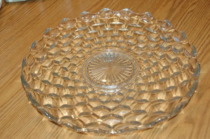 Glass serving platter