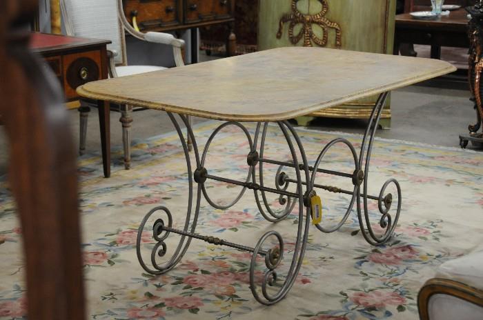 Decorative metal dining table