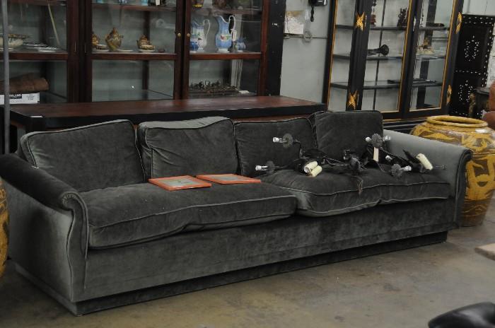 Gray mohair sofa