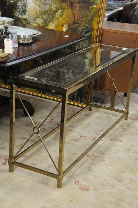 Brass and glass sofa table