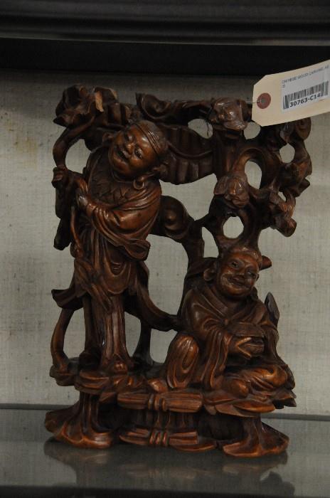 Carved Chinese figural group