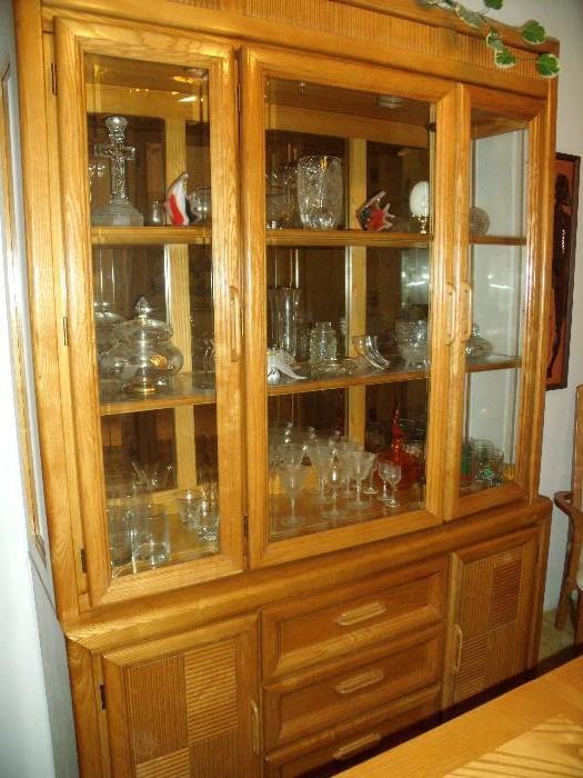 Oak china cabinet