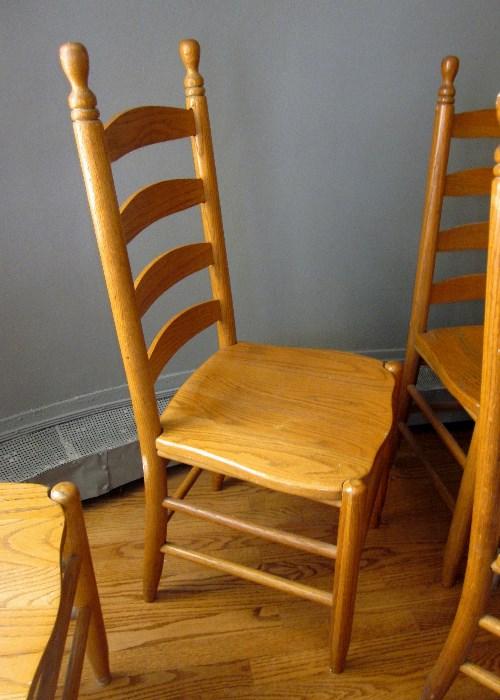 Amish made solid wood ladder-back chairs
