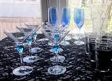 Colored glass stemware