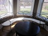Antique wrought iron semi-circle bench