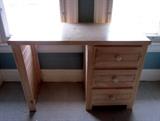 Three-drawer pine desk