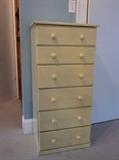 Painted wood 6-drawer chest