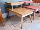 Mid Century Modern step end table, blonde