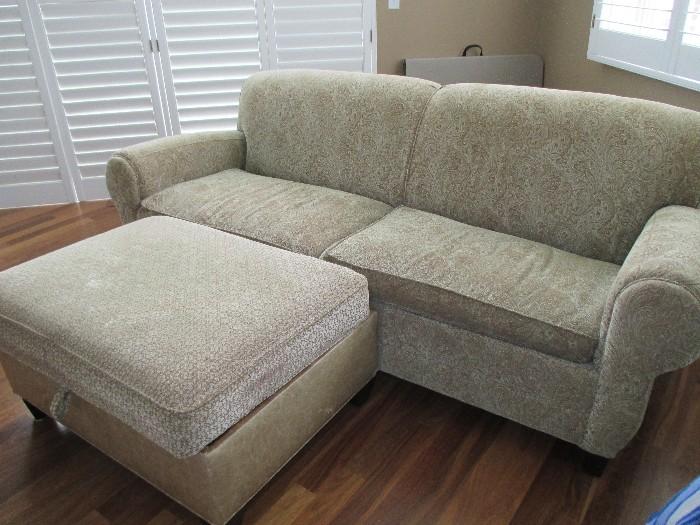 Nice sofa, 2 large cushions.