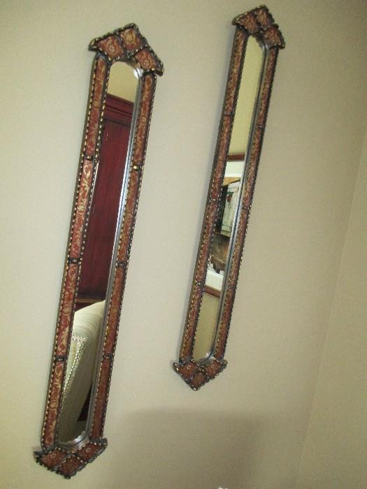 (picture shouldn't be slanted, sorry) These are very nice long narrow accent mirrors. 