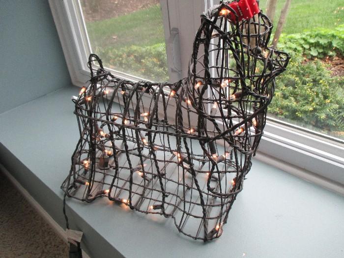 Lighted Yorkie wire shape