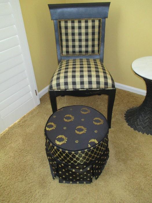 Accent chair and foot stool