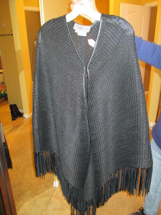 WOW! Leather poncho from CARLISLE!  Magnificent, must see!!