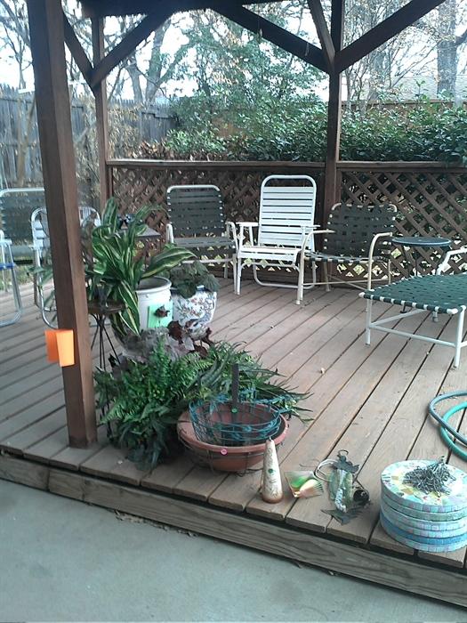 Outside Furniture, Planters, Wind Chimes
