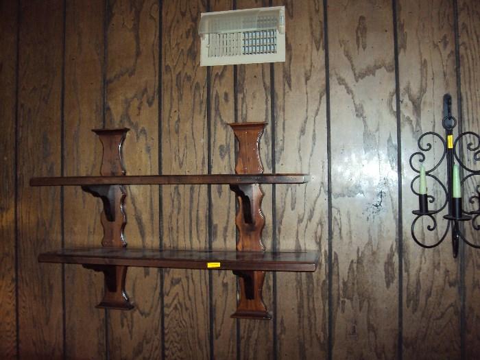 Wall shelves and sconces